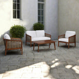 Teamson Home Outdoor Conversation Set with Cushion & Acacia Wood Frame