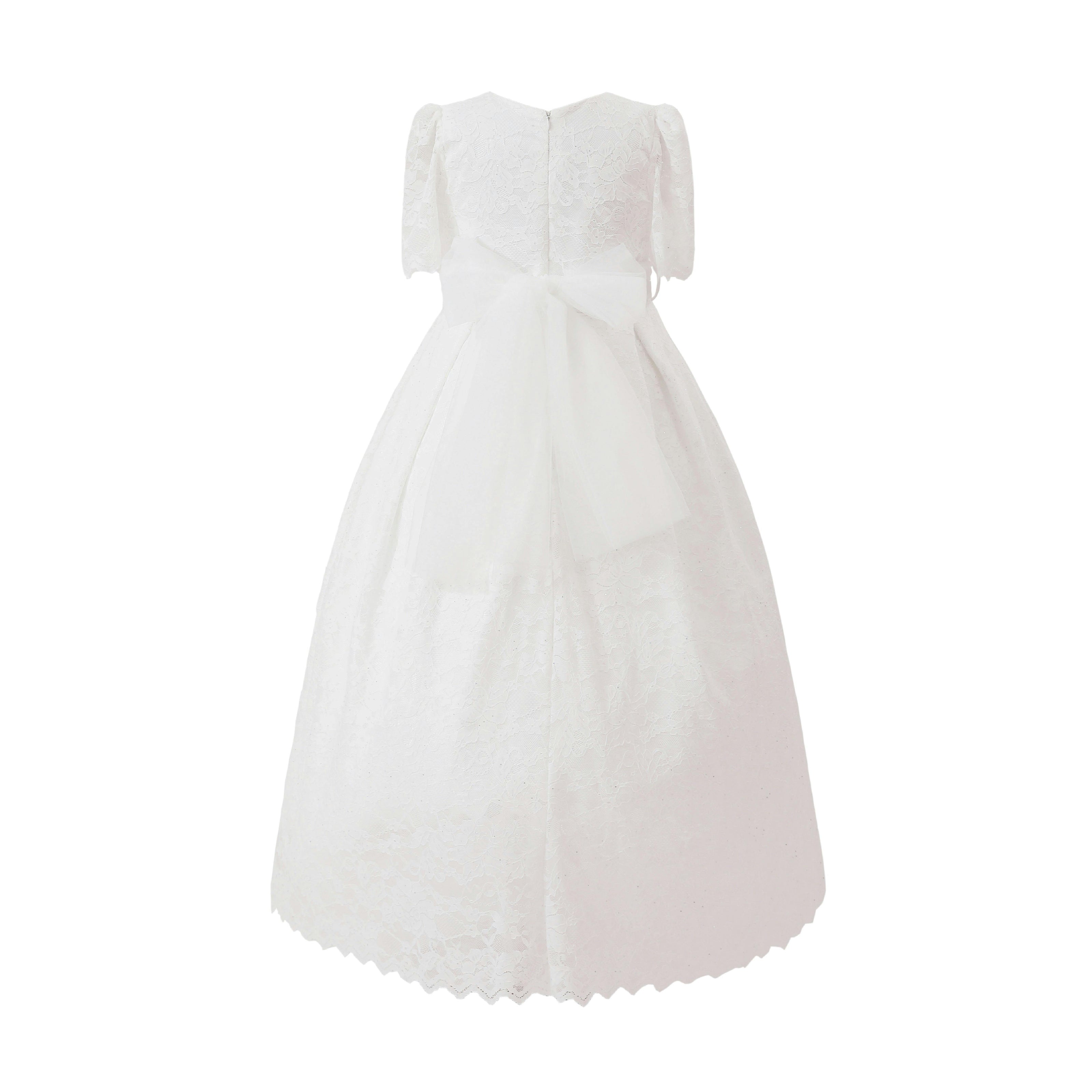 White Belciana Short Sleeve Lace Dress