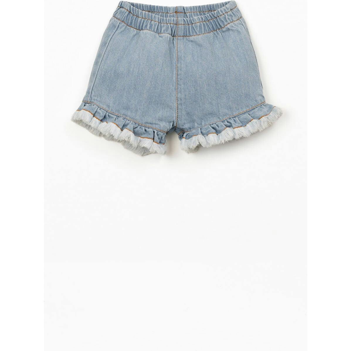 Frayed Hem Denim Shorts