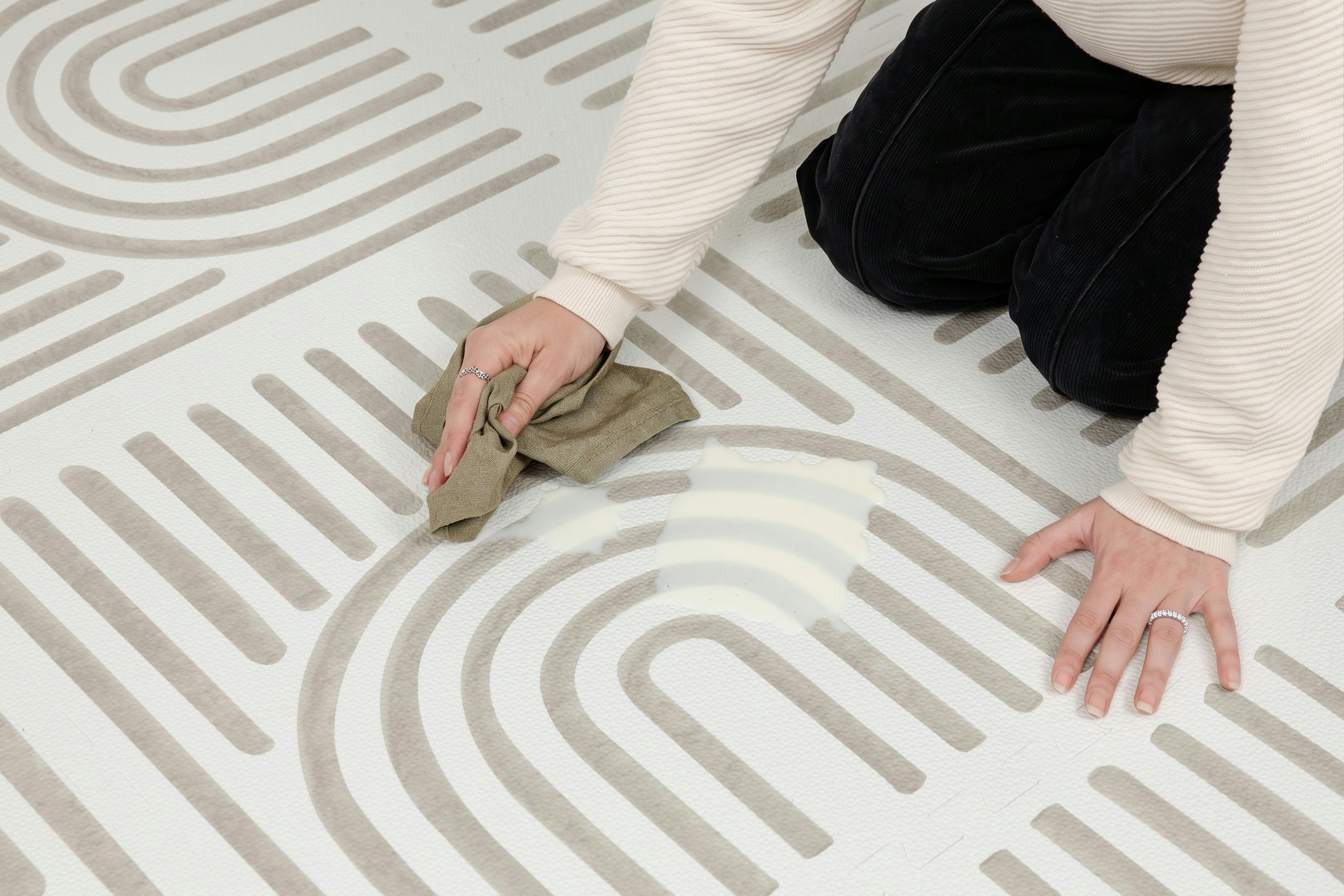 Premium Foam Haven Playmat | Linear, Putty | Toddlekind