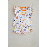vitamin c orange ruffle short set