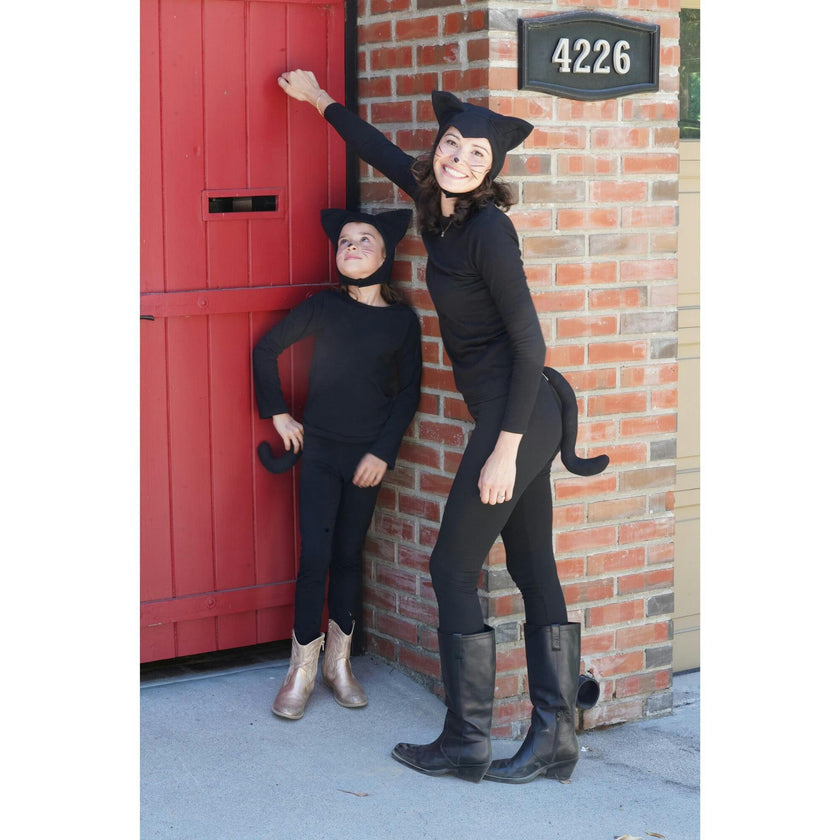 Adult Black Cat Hat & Tail Accessory Set