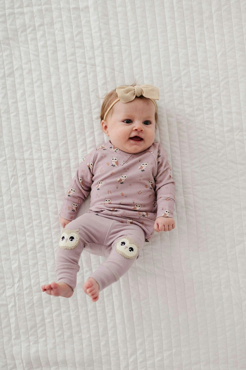 Baby Girl Patch Ribbed Leggings