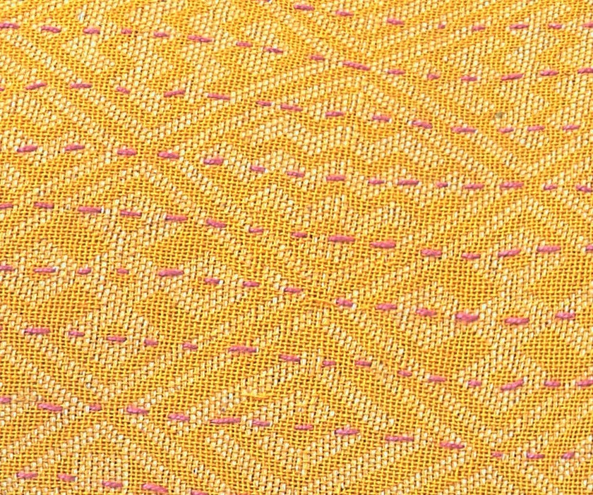 Artisan Hand Loomed Cotton Square Pillow - Yellow Diamond - 24"