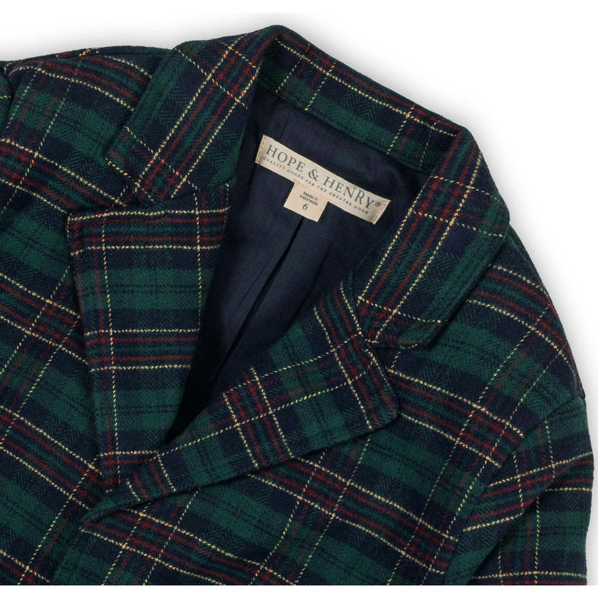 Boy's Organic Brushed Cotton Suit Jacket, Blue