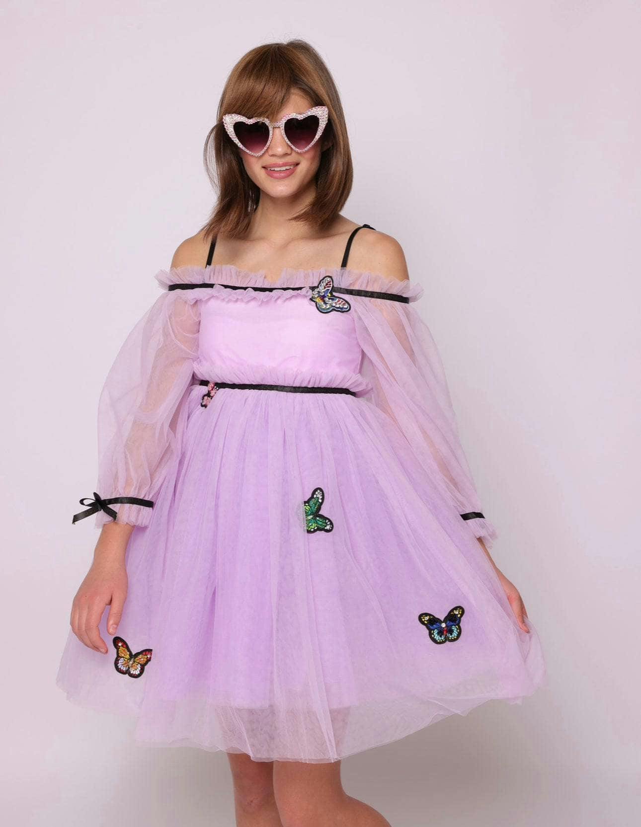 Dream Off-Shoulder Full Sleeve Tulle Dress