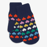 Kids fleece-lined mittens in rainbow hearts