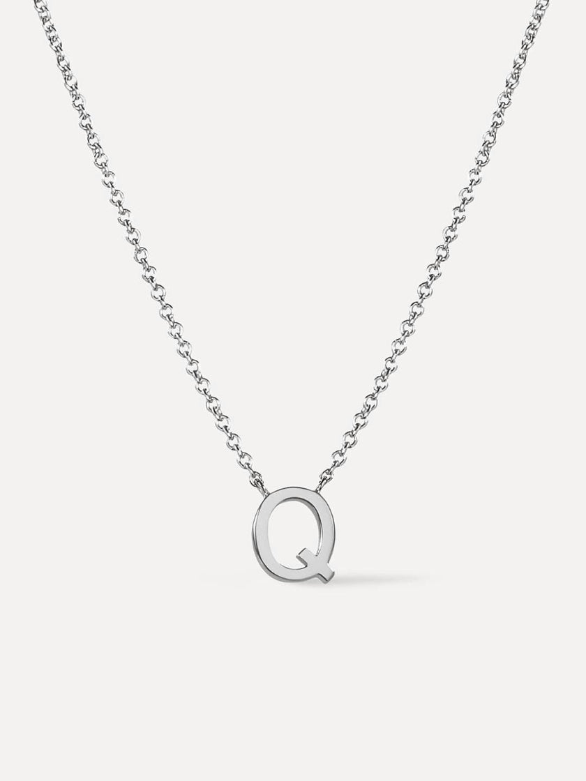 Silver Initial Necklace - Letter Necklace