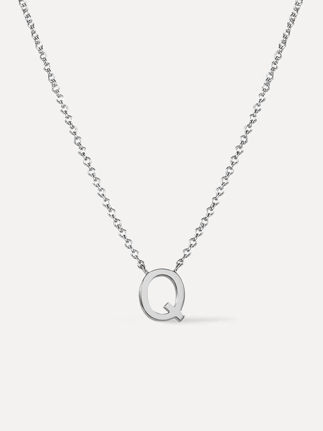 Silver Initial Necklace - Letter Necklace