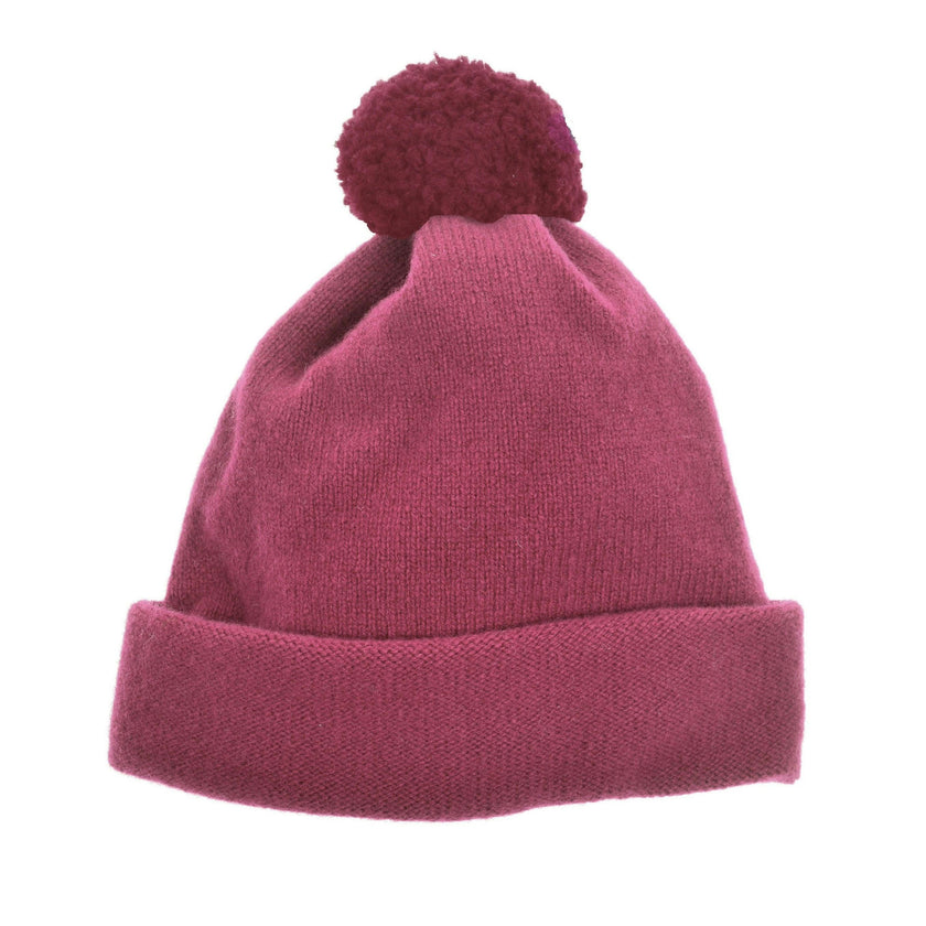 Argyll Bobble Hat - Pink Heather