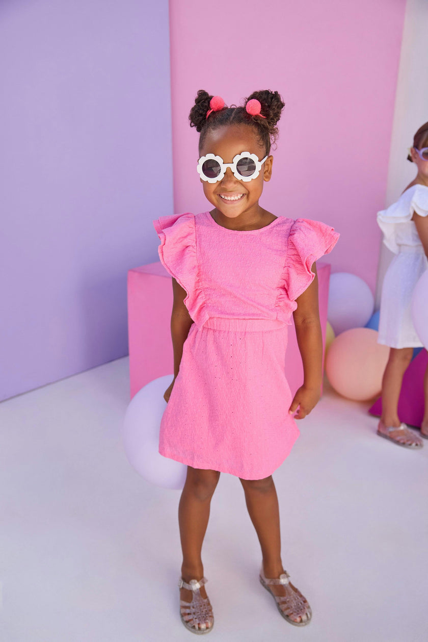 Sadie Dress - Taffy Pink Embroidery