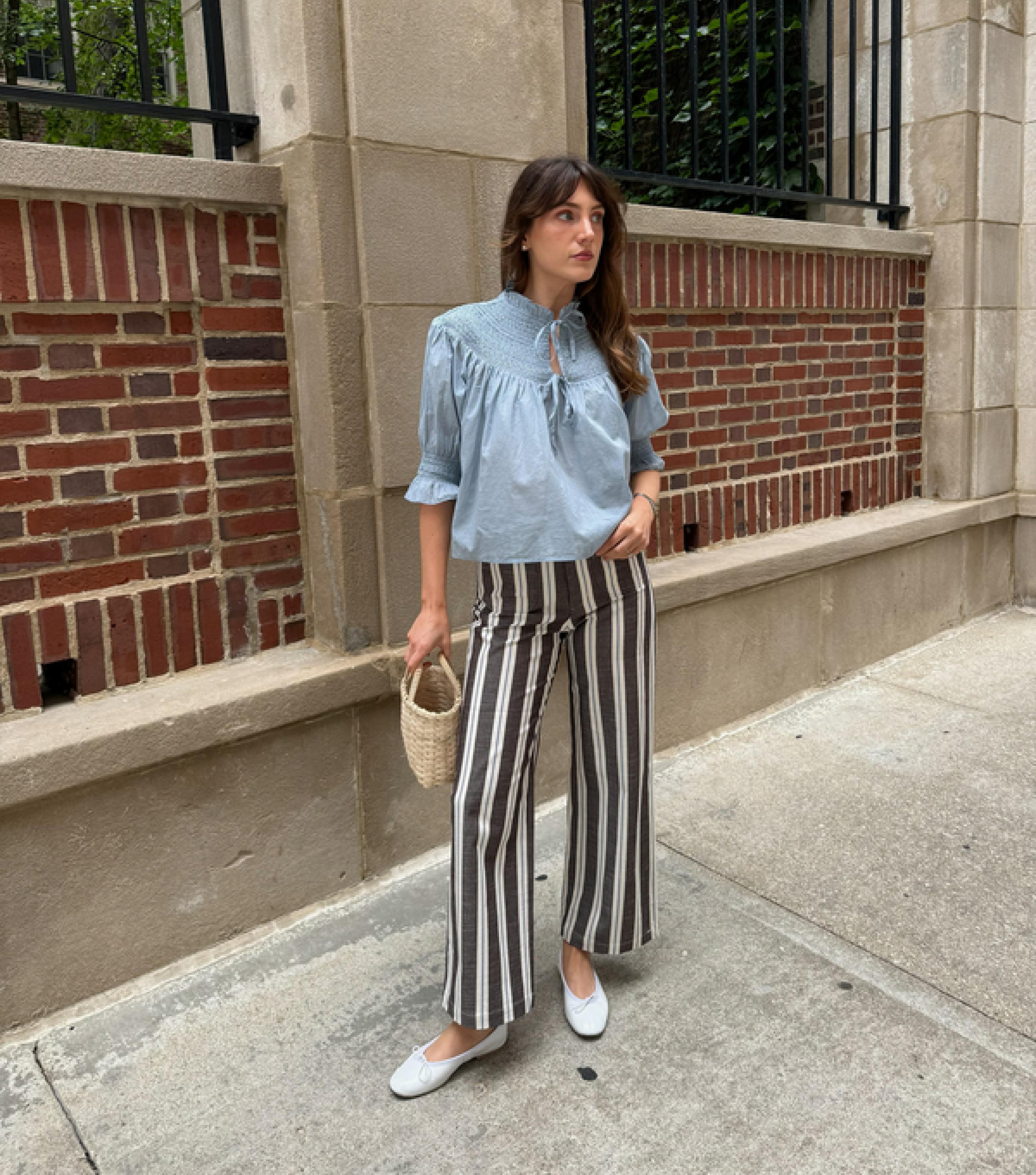 The Mindy Pant -  Coln Ticking Stripe Chocolate