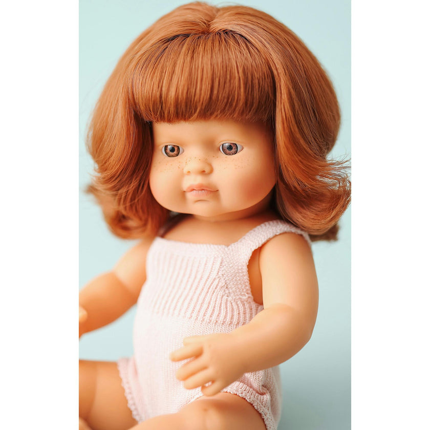 Colourful Edition Collection - Baby Doll Caucasian Redhead Girl 15" (pink rompers)