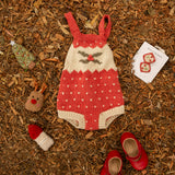 Intarsia Romper - Red