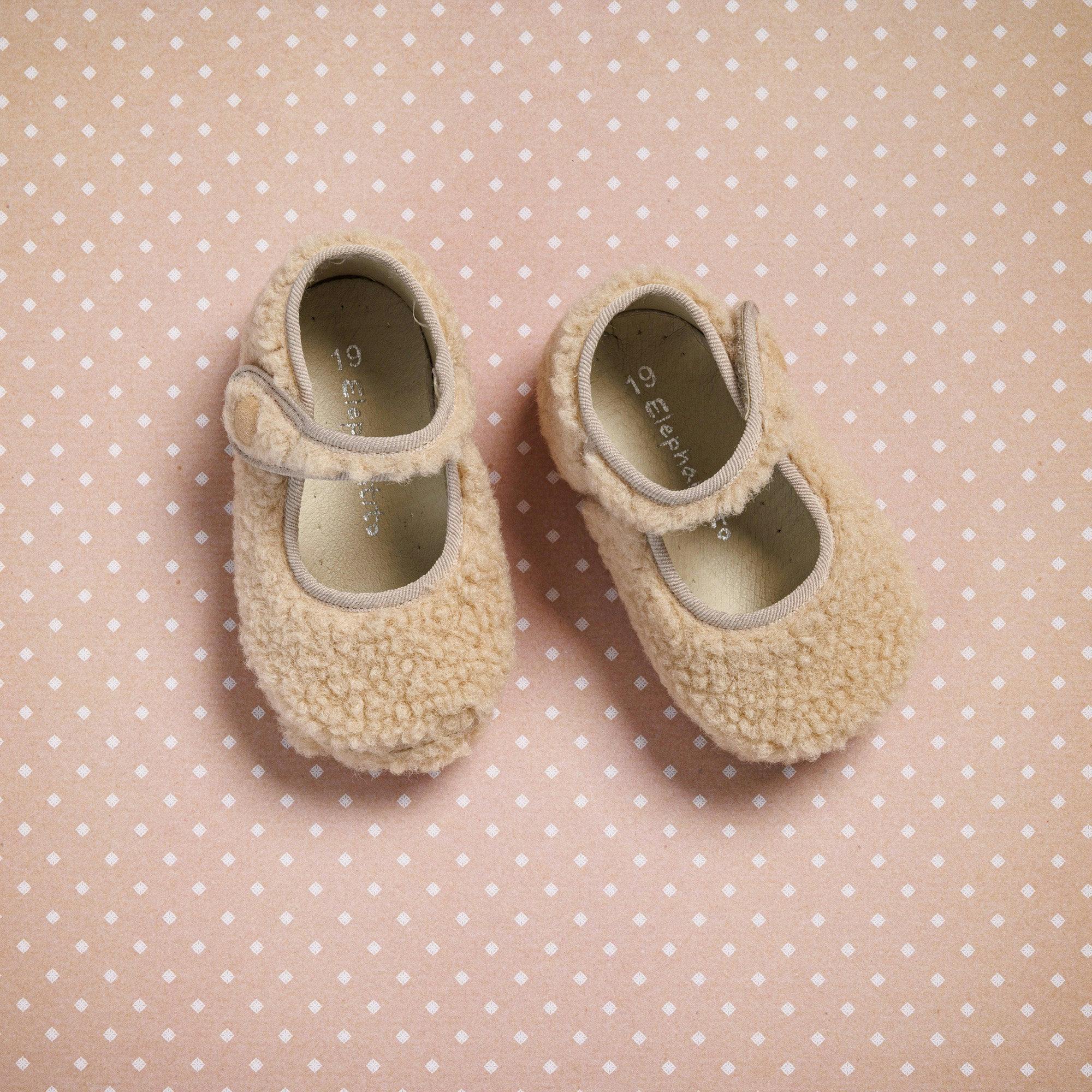 Baby Shearling Mary Jane | Beige