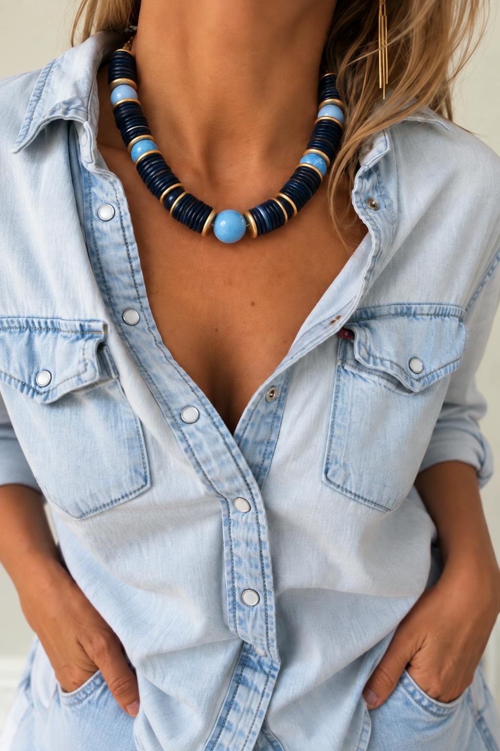 Navy Charleston Necklace
