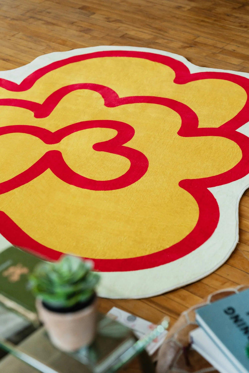 Funky Flower Shaped Irregular Rug by Shayla Goethe