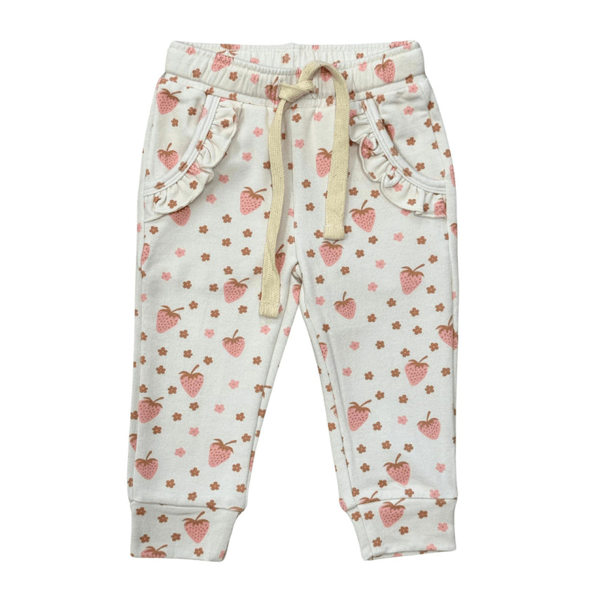 Girl's Joggers in Strawberries
