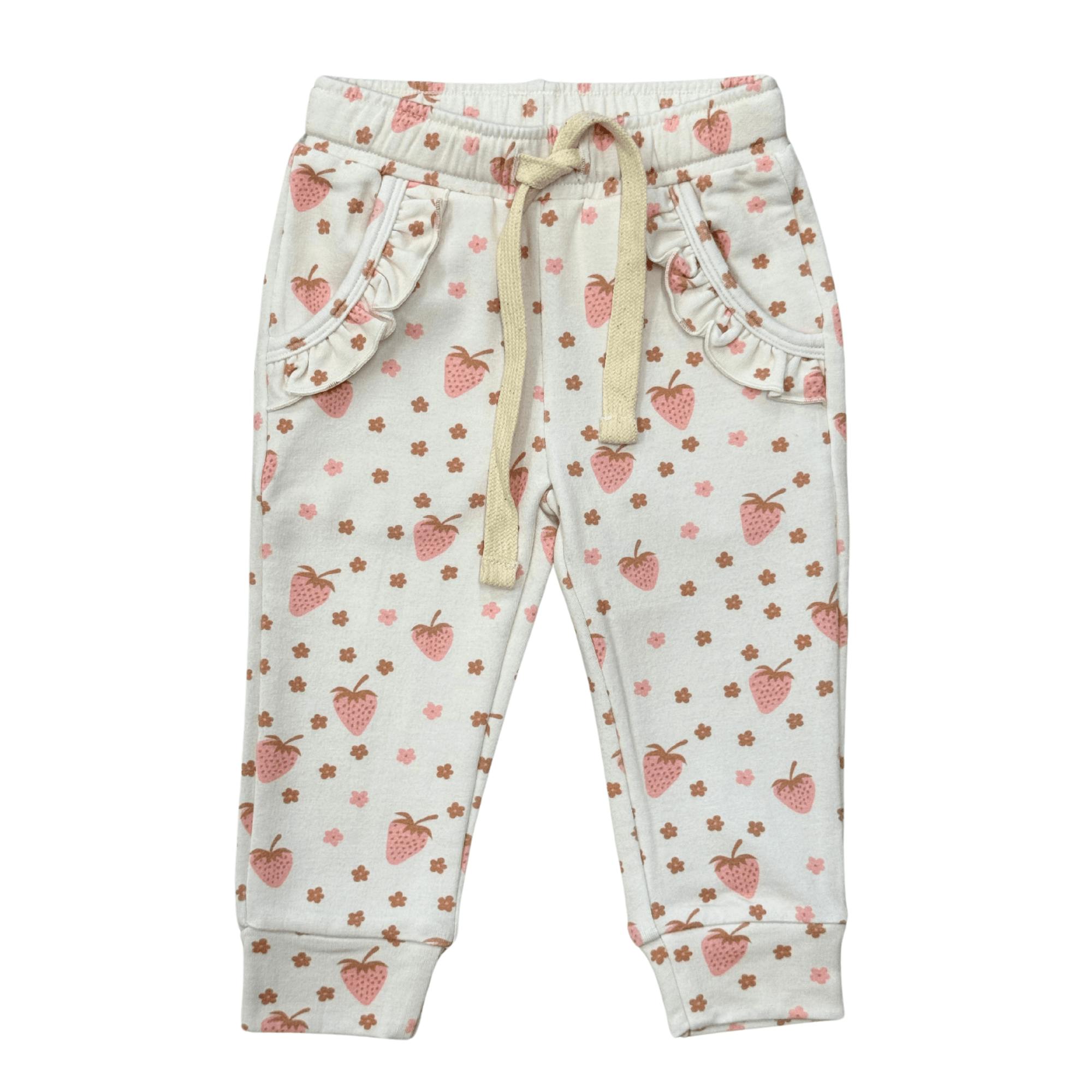Girl's Joggers in Strawberries