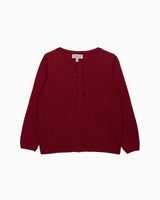 Velvet Bow Cardigan in Red