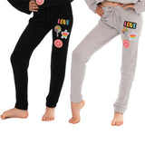 Butter Fleece Sweatpants with LOVE & Happy Face Patches