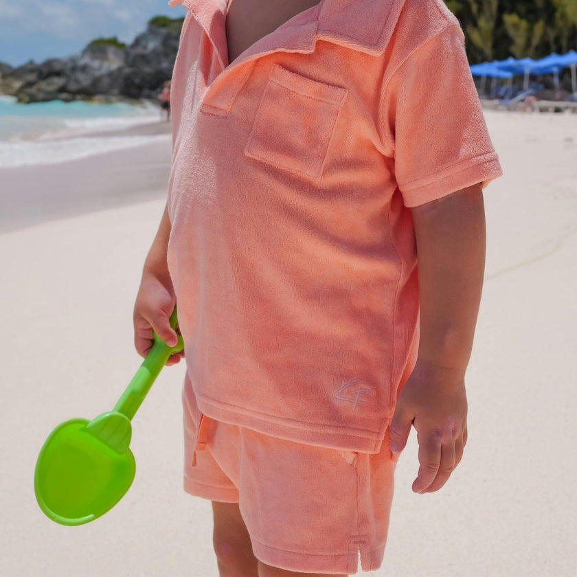 The Tropicana - Boys Coral Terry Shorts