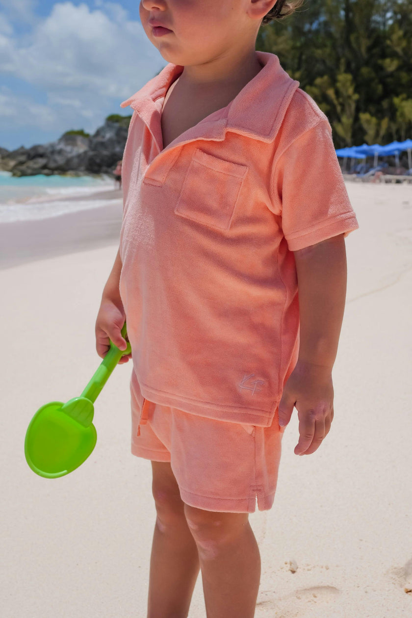 The Tropicana - Boys Coral Terry Shorts