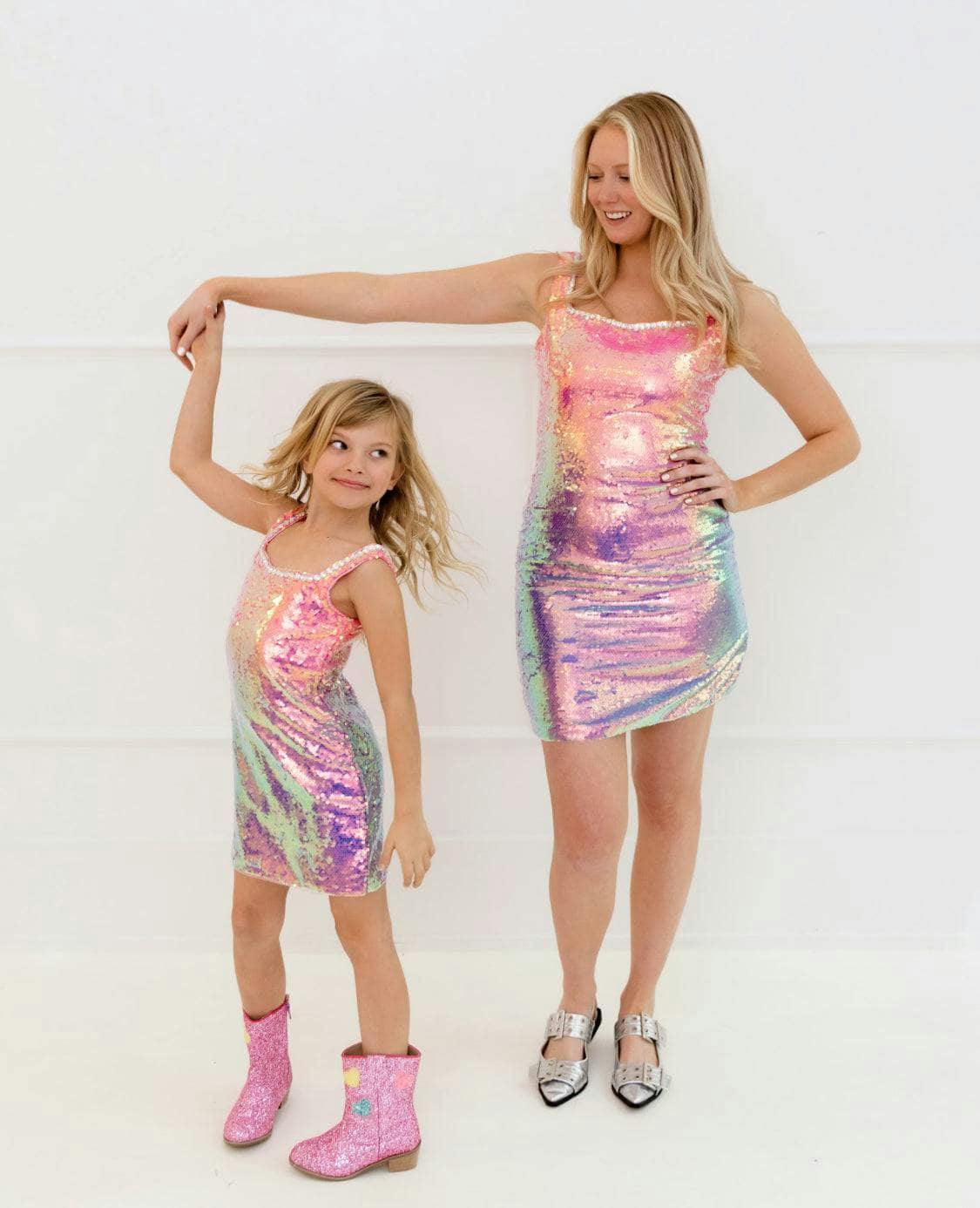 Women's Sunset Ombre Shimmer Dress