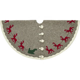 Hand Felted Wool & Sleigh Tree Skirt - Christmas Eve Scene