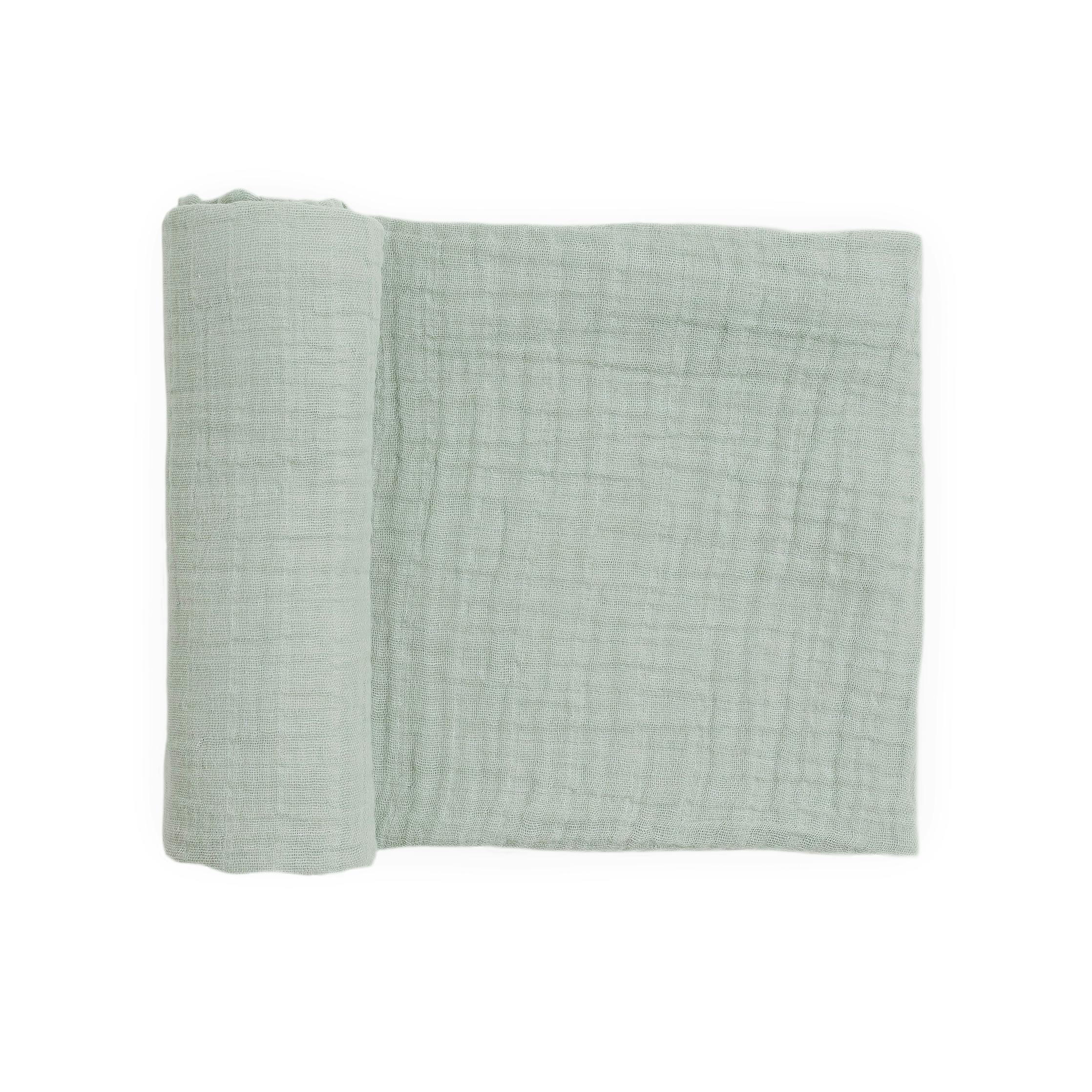 Organic Cotton Muslin Swaddle Blanket - White Sage