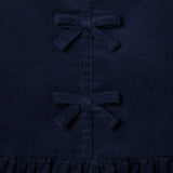 The Corduroy Bow Dress, navy blue