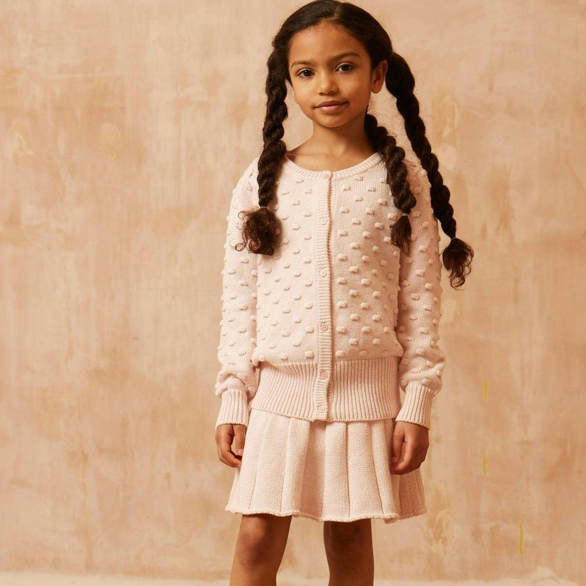 Popcorn Knit Cardigan | Blush