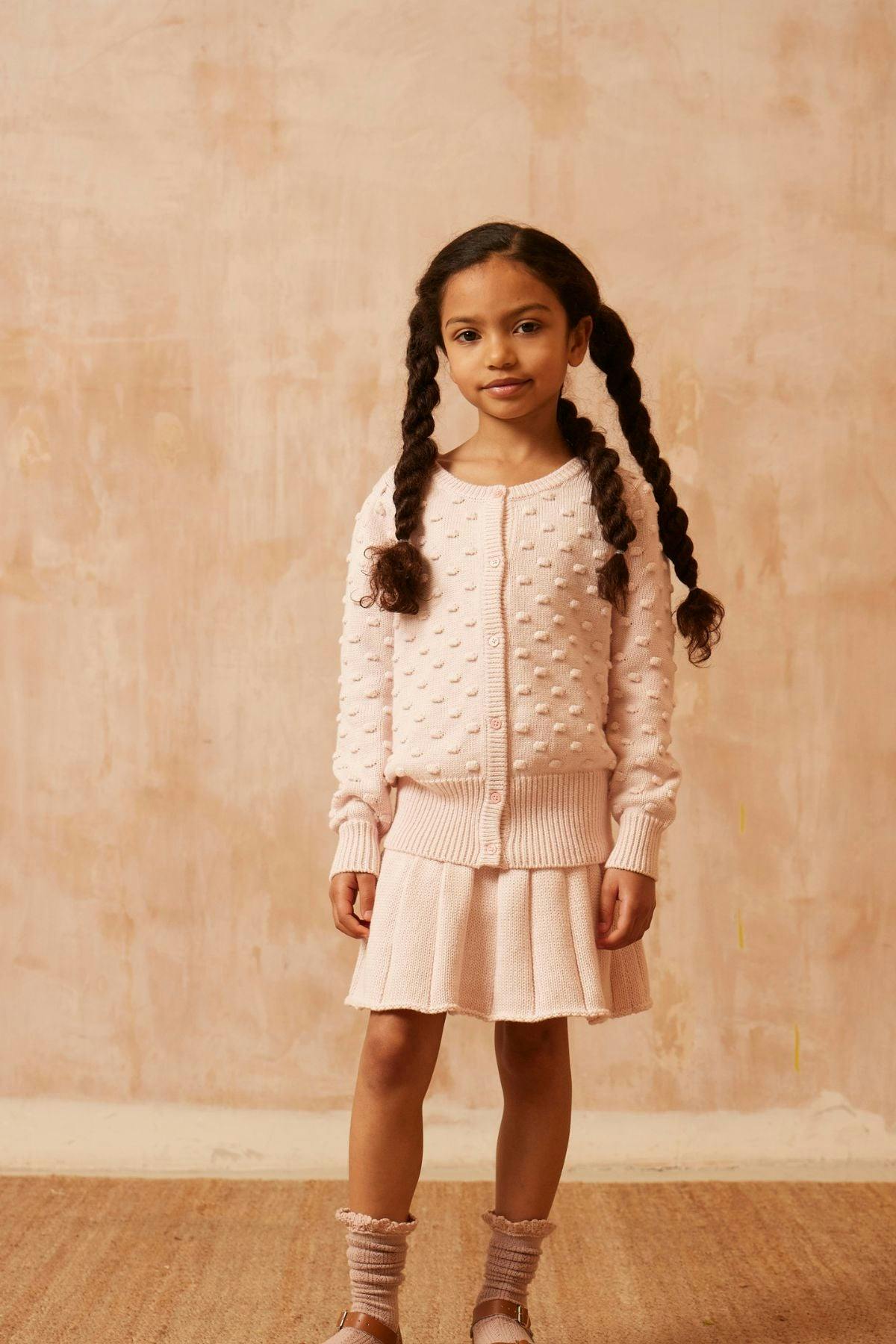 Popcorn Knit Cardigan | Blush