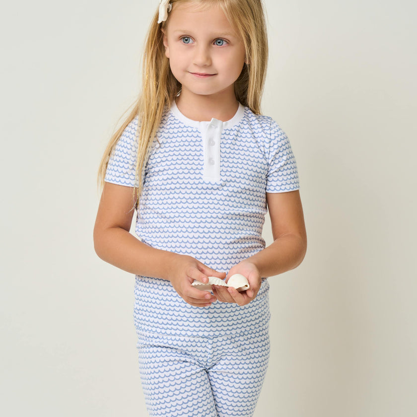 Kid's Pima Snug Fit Pajama Short Set in La Mer