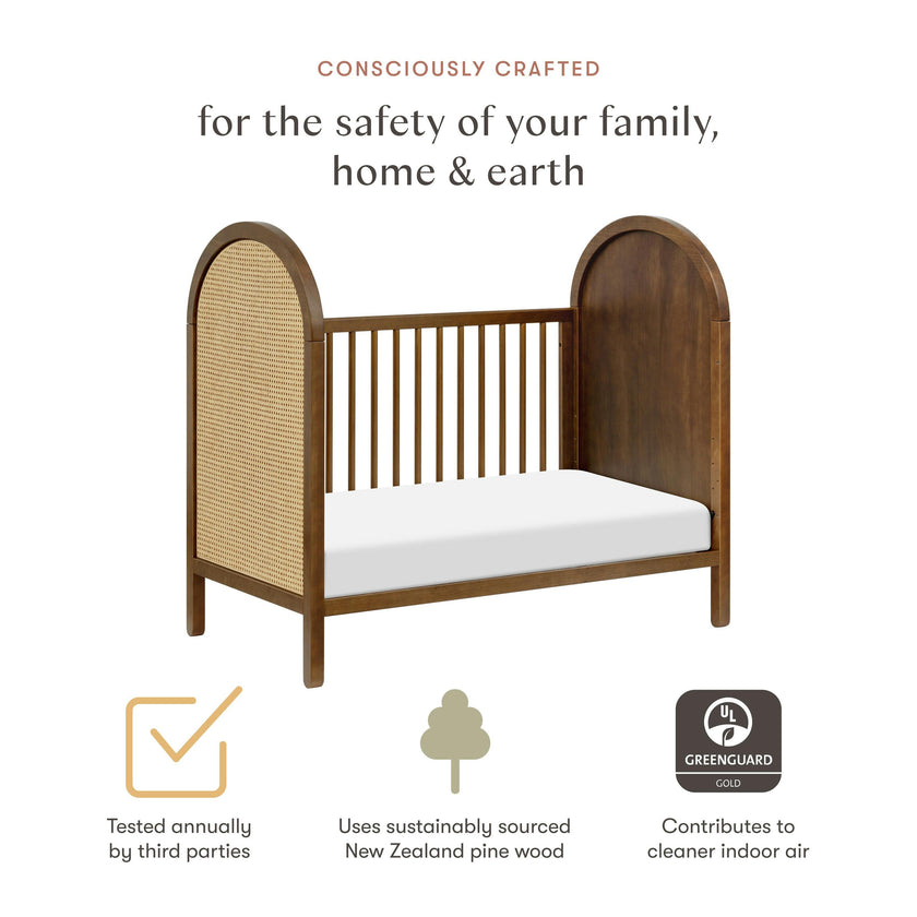 Babyletto Bondi Cane 3-in-1 Convertible Crib with Toddler Bed Conversion Kit
