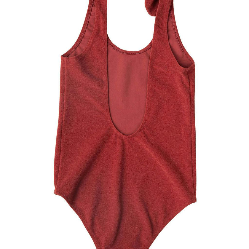 Georgia One Piece Towelling Swimsuit Terracotta