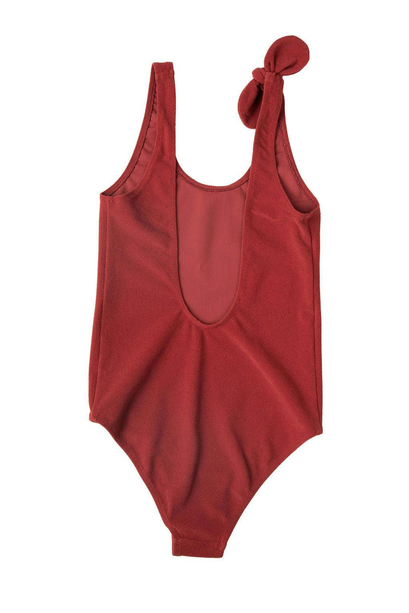 Georgia One Piece Towelling Swimsuit Terracotta