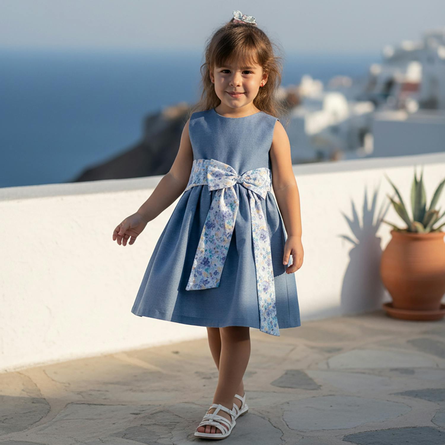 Etoile Baby Dress Sleeveless, Denim Fluid