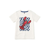Checkerboard Catch Graphic Tee, Chalk