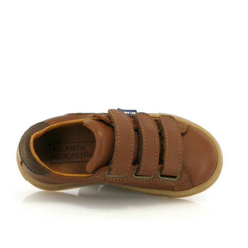 3 Straps Sneakers, Cuoio Smooth Leather