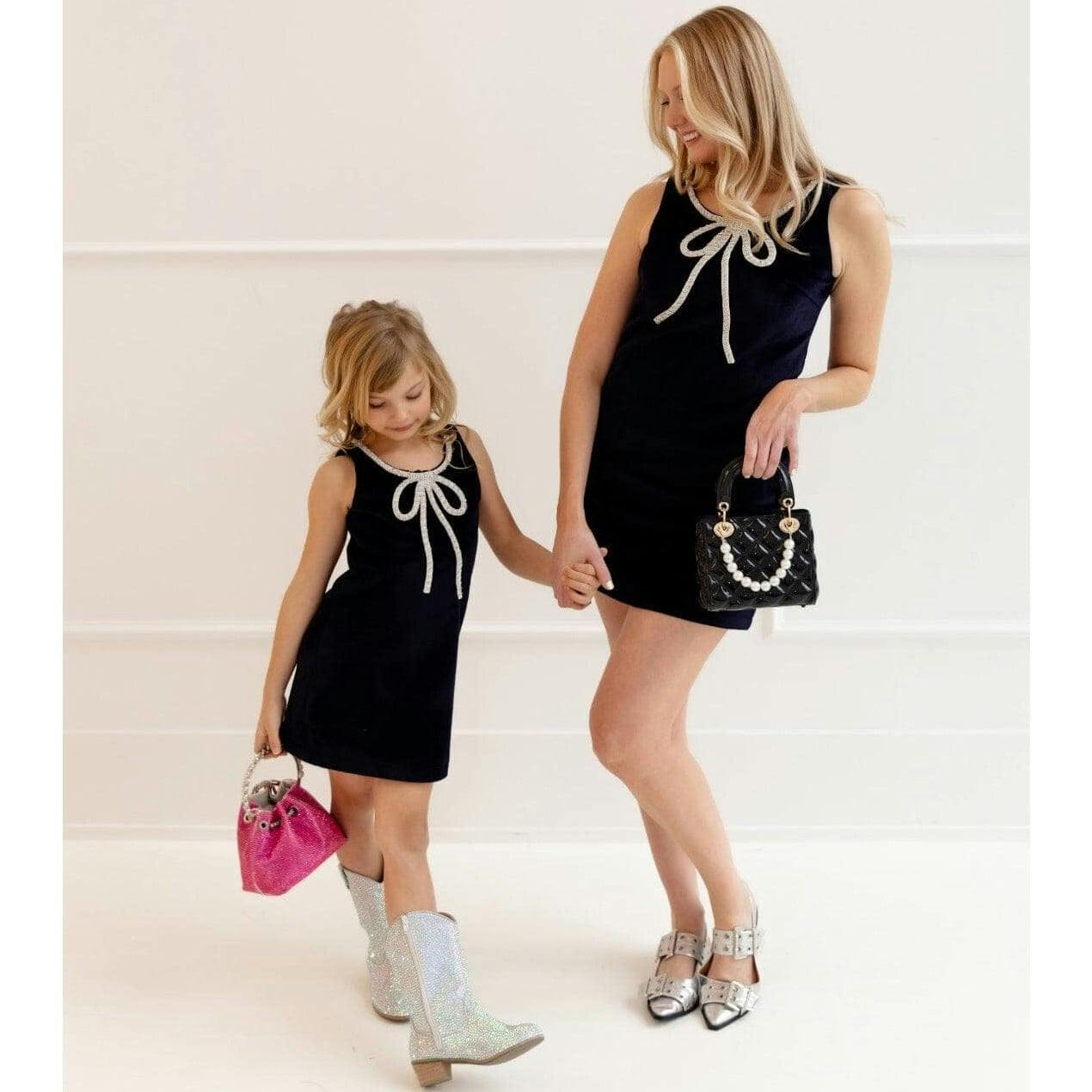 Women's Velvet Bow Princess Dress