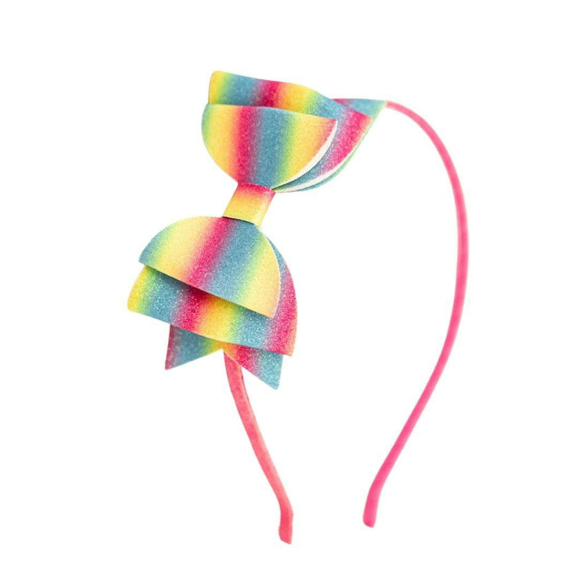 Rainbow Ombre Bow Hard Headband