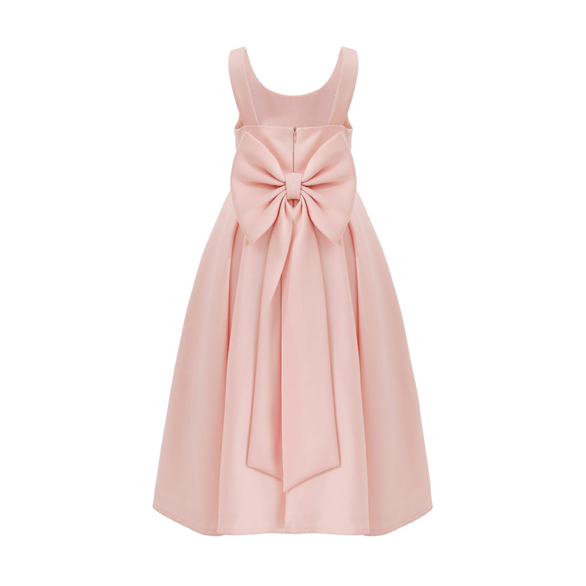 Pink Redwooda Satin Bow-Back Dress
