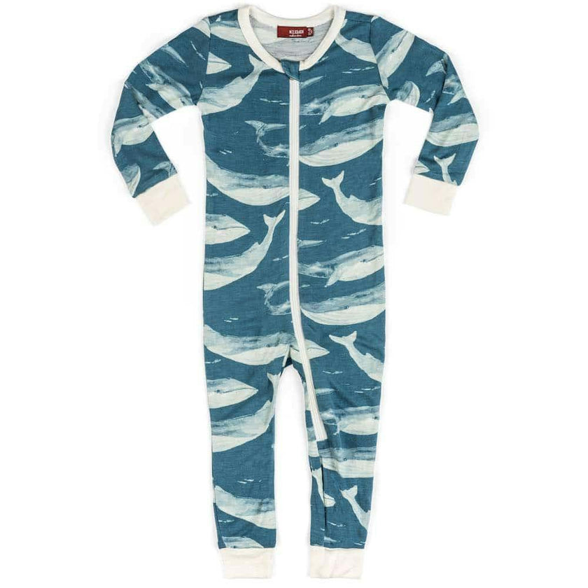 Blue Bamboo Zipper Pajama