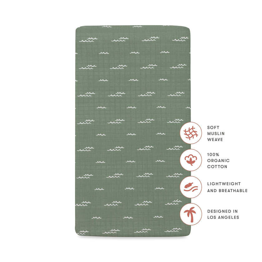 Babyletto Crib Sheet in GOTS Certified Organic Muslin Cotton