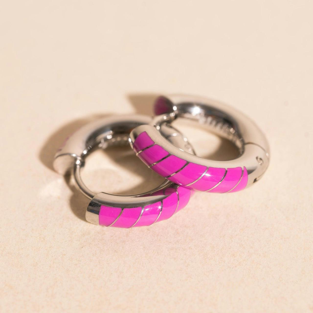 Neon Color Chunky Rounded Huggie Hoop Earrings
