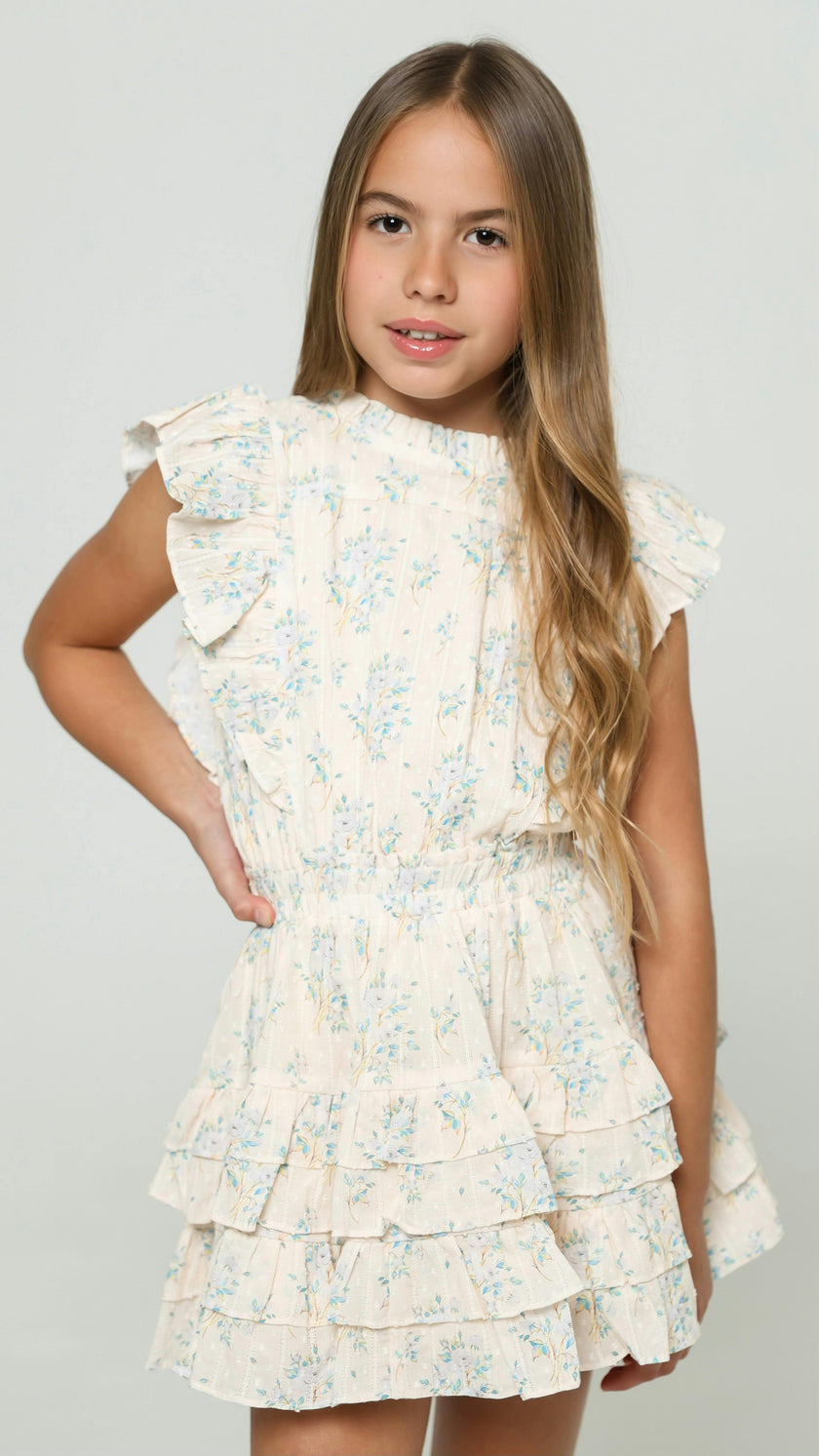 Gustavia dress in Blue Roses