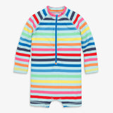 Clearance baby one-piece rash guard in rainbow sky stripe