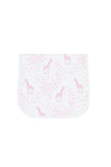 Pink Giraffe Print Burp Cloth