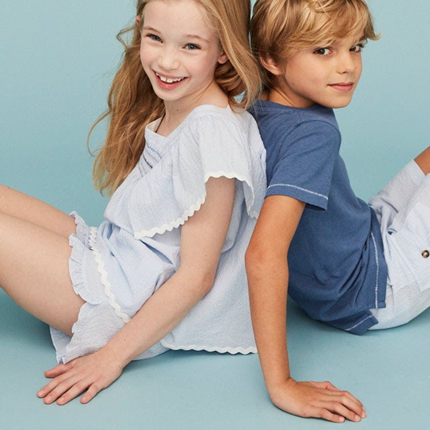 Seersucker Girl Frill Shorts